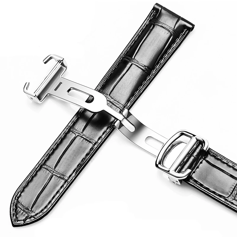 Ремешок мягкий воздухопроницаемый из натуральной кожи для мужчин и женщин, 20 22 23 25 мм
