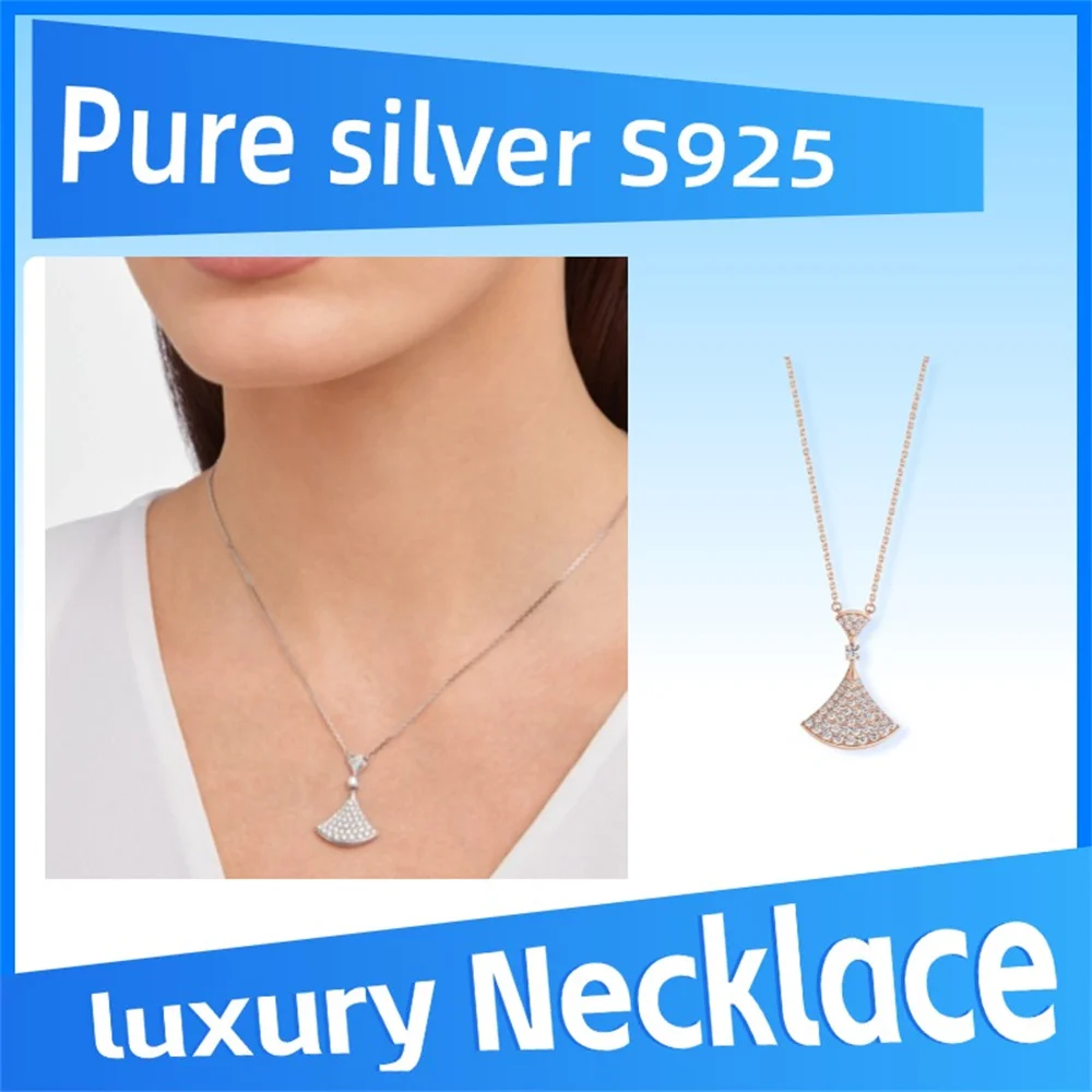 

Pure 925 Sterling Silver DIVAS’ DREAM Series Necklace High quality luxury high end banquet party ladies accessories
