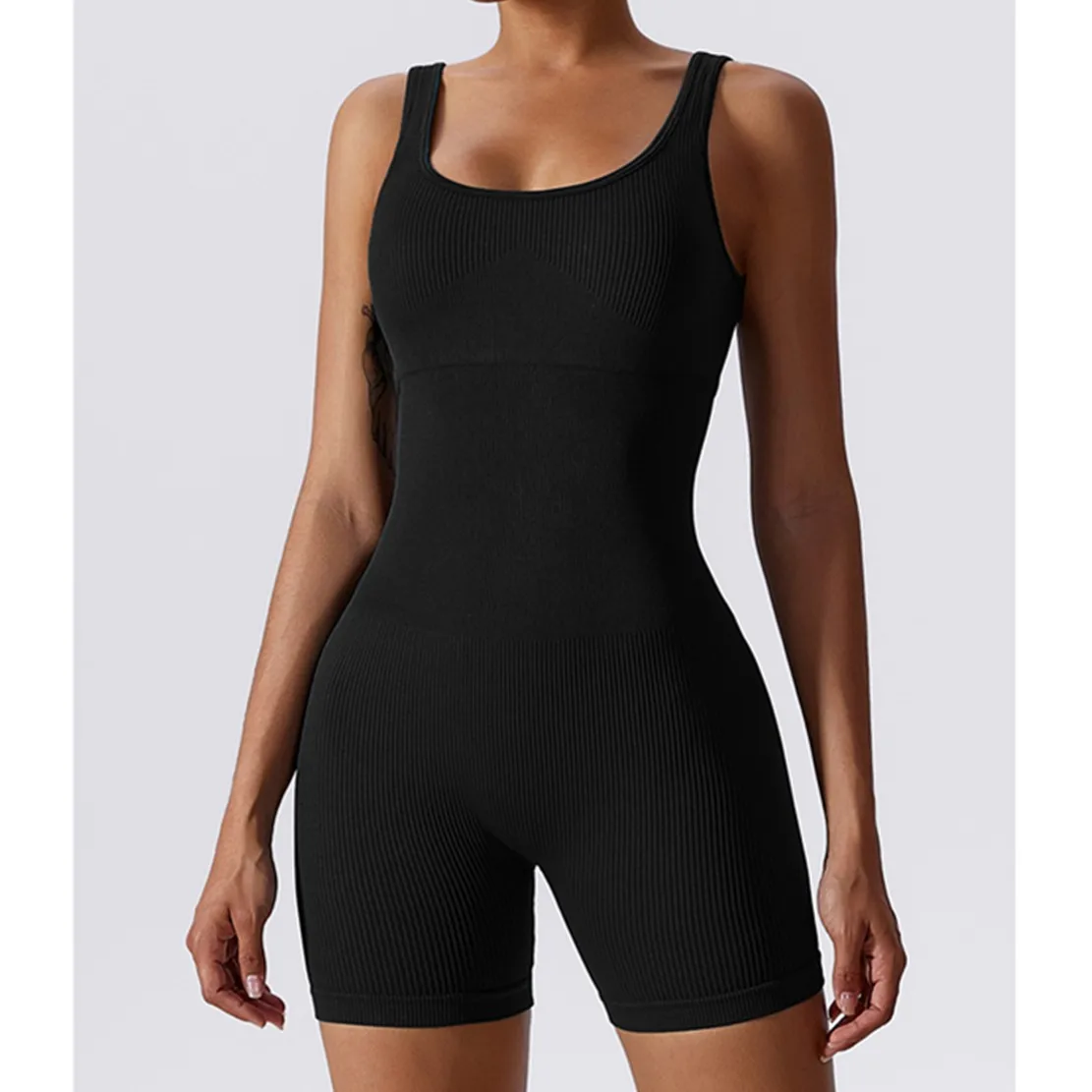 

Maxdutti Spring 2022 New Fashion High Street High Elasticity Integrated Tight Playsuit Seamless One Piece Yoga Suits For Women