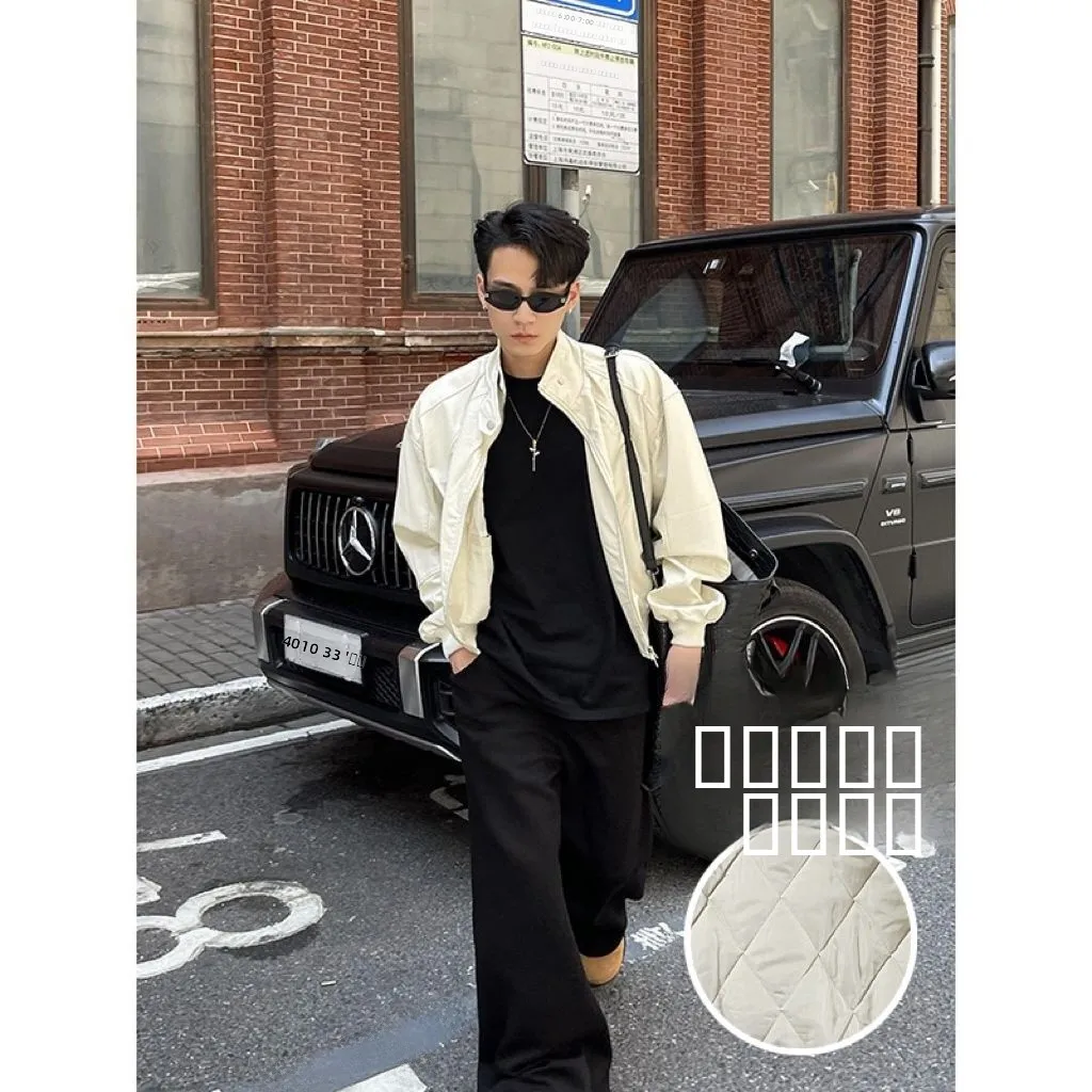 

Американский ретро мотоциклетный кожаный джет, мужской зимний тренд, свободный дизайн, повседневная одежда из хлопка, сэндвич, Thiened, верхняя одежда