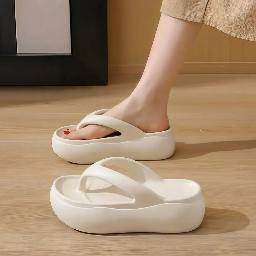 Height-increasing Platform Slippers Non-slip 5CM EVA Beach Sandals Anti-odor Lightweight Women's Flip Flops Indoor Outdoor