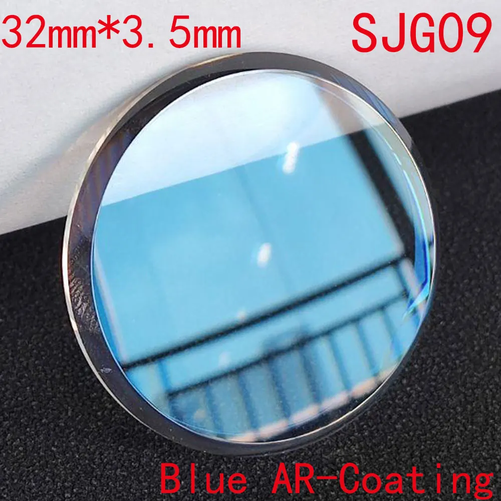 32mm*3.5mm Double dome sapphire Crystal Watch Mirror blue red transparent AR coating 6105 6106 6119 6306 6309 Watch mirror parts