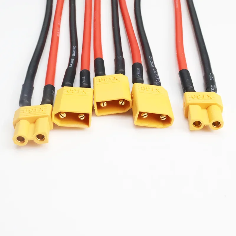 7/14 قطعة XT30 إلى XT30 موصل محول أنثى/ذكر التوصيل 10 سنتيمتر سلك السيليكون كابل ل RC FPV الطائرة بدون طيار أجزاء DIY بها بنفسك