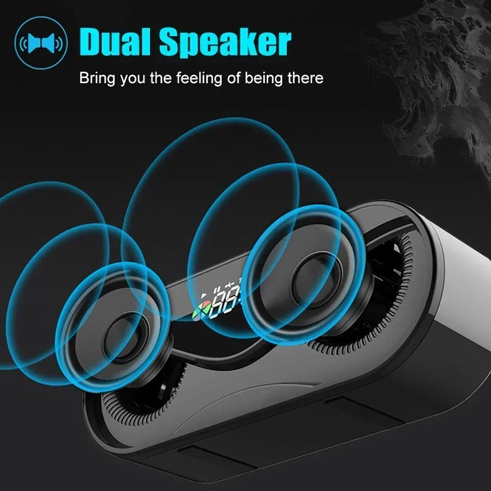 Wireless Loudspeaker  TF Card FM Radio Alarm Clock Support Subwoofer M5 Cool Robot Design Bluetooth Speaker LED Rhythm Flash