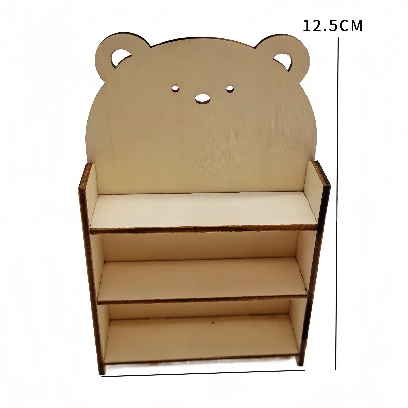 4개 미니 인형집 책장 미니어처 책장 가구 창의적 놀이용 인형집 장식 상상력 있는 장면용