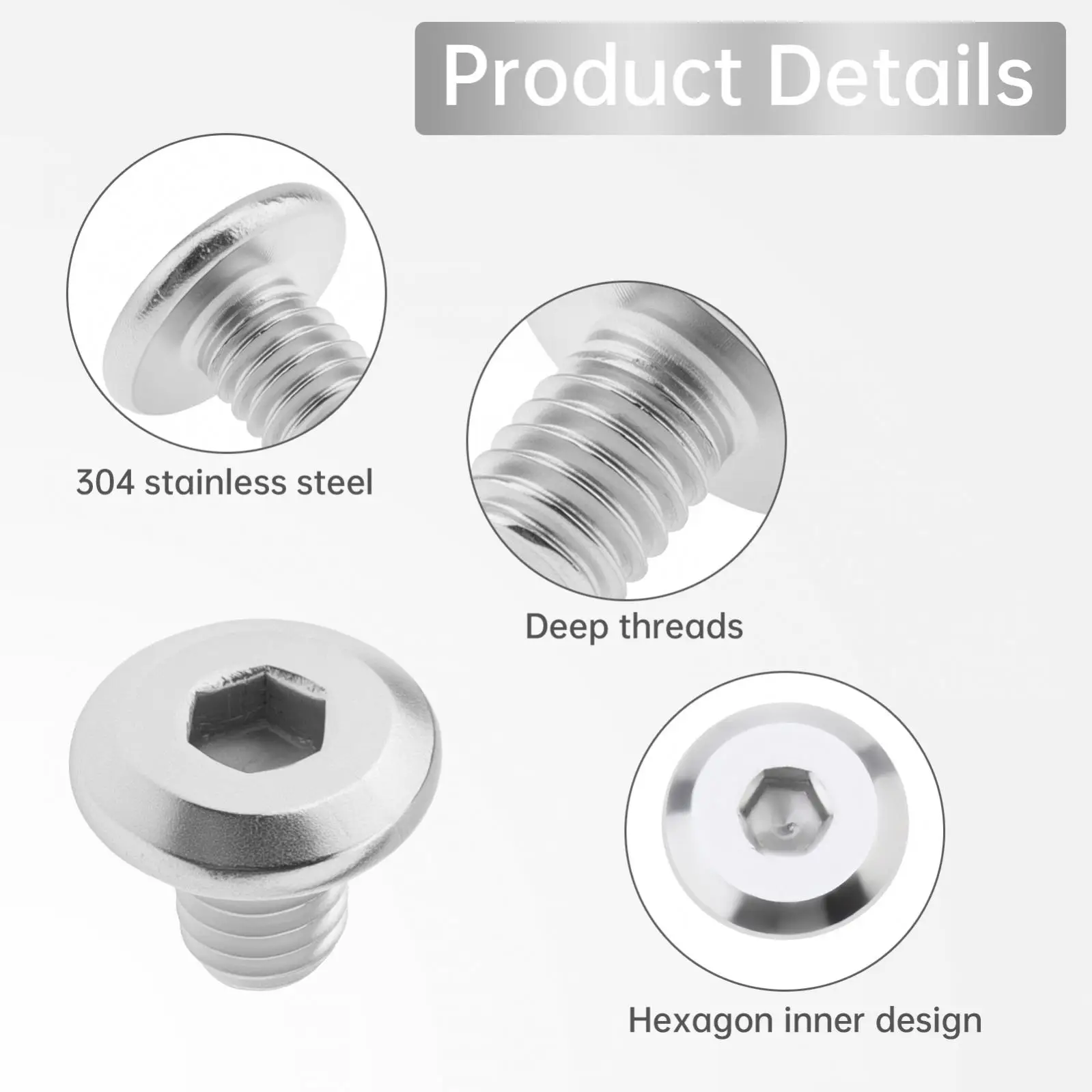 20pcs Flat Head Hexagon Hex Socket Cap Screws 304 Stainless Steel M6 x 8mm Countersunk Bolts Bright Finish Hex Socket Bolts