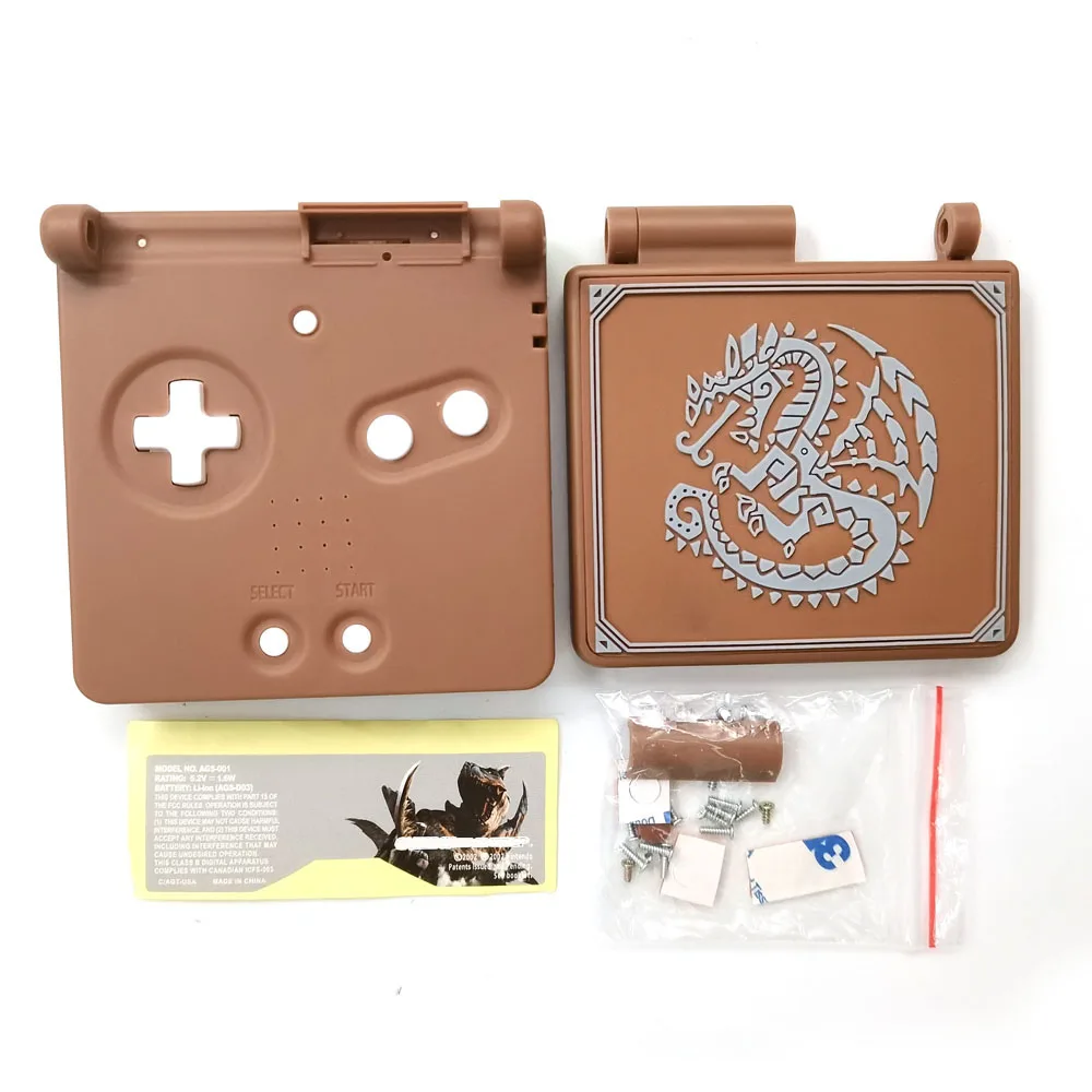 

NEW Coffee 3D Pattern Customized Housing Shell Case W/ button FOR Gameboy Advance SP GBA SP console