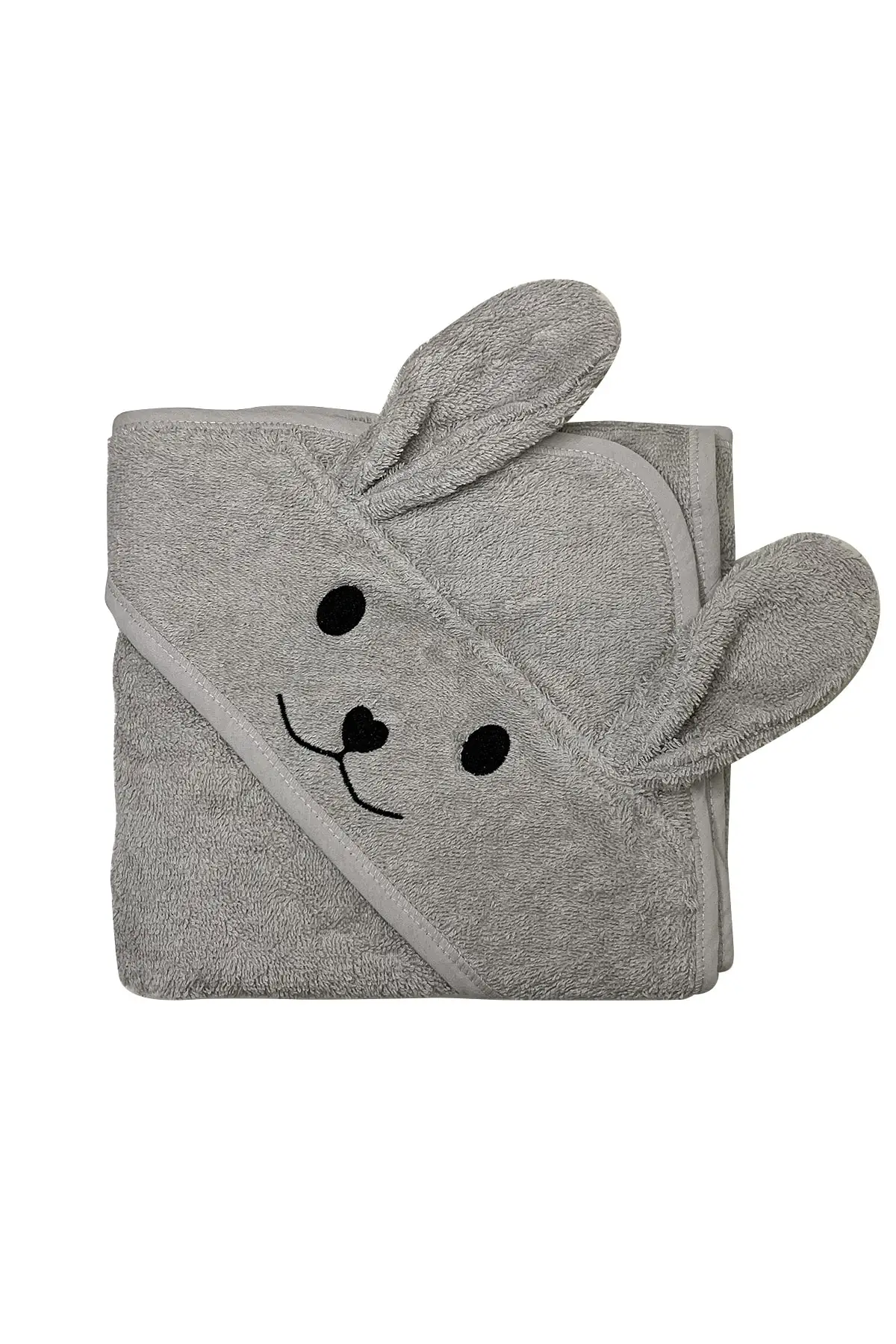 Eared rabbit Gray Baby Bath Towel