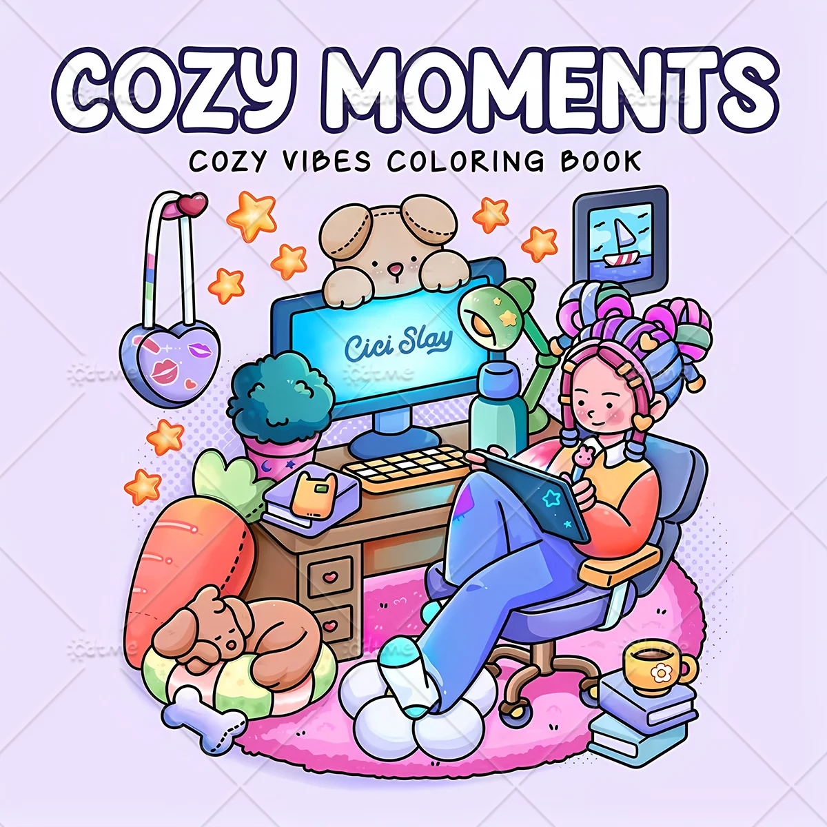 Livre de coloriage Moments Confortables : Scènes Domestiques Adorables, Lignes Épaisses, Anti-Stress pour Adultes, Art Thérapeutique et Pleine Conscience