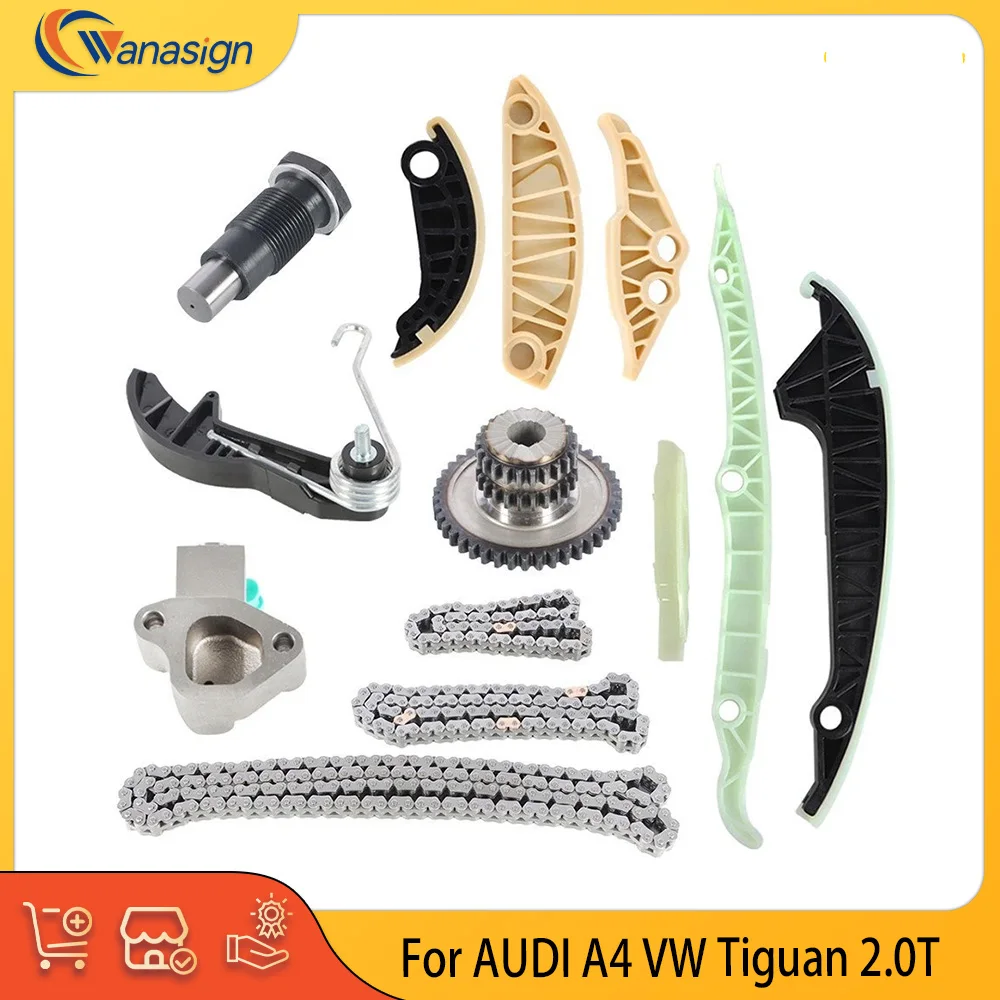 

Engine Parts Timing Chain Kit Fit 2.0 L L4 Gas EA888 For VW Jetta Golf MK5 MK6 Passat Audi A4 EA888 1.8T 2.0T 06H109158J