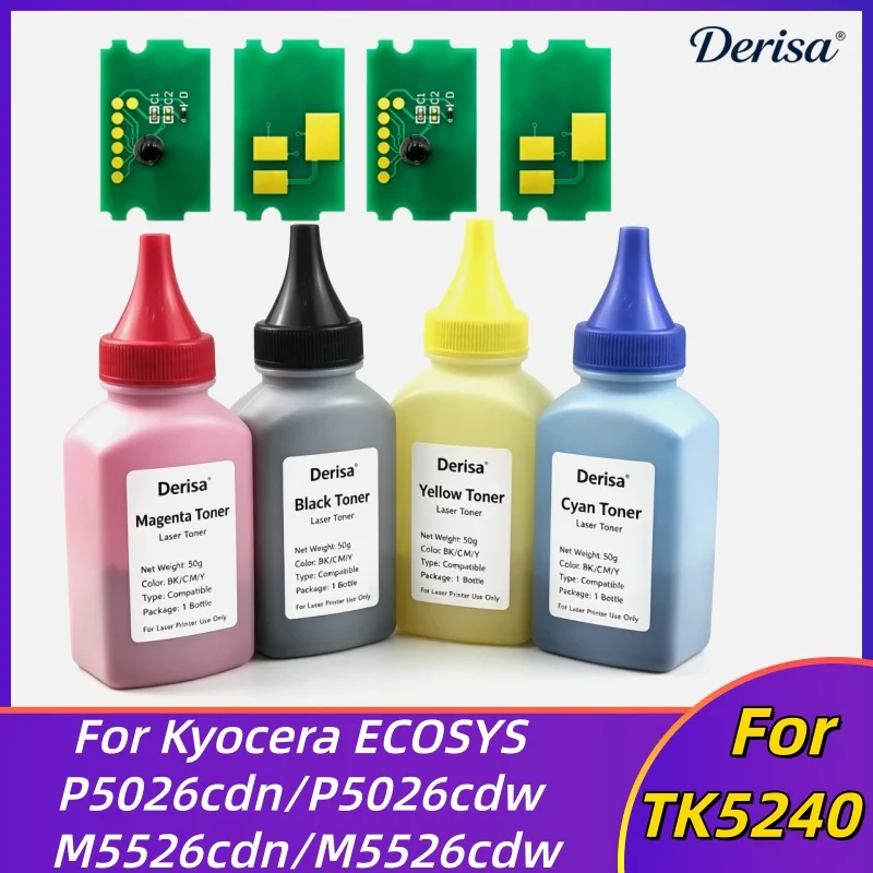 TK-5240 5242 Refill Toner Powder Cartridge Reset Chip Kit For Kyocera ECOSYS P5026cdw P5026cdn M5526cdwn M5526cdn MFP Printer