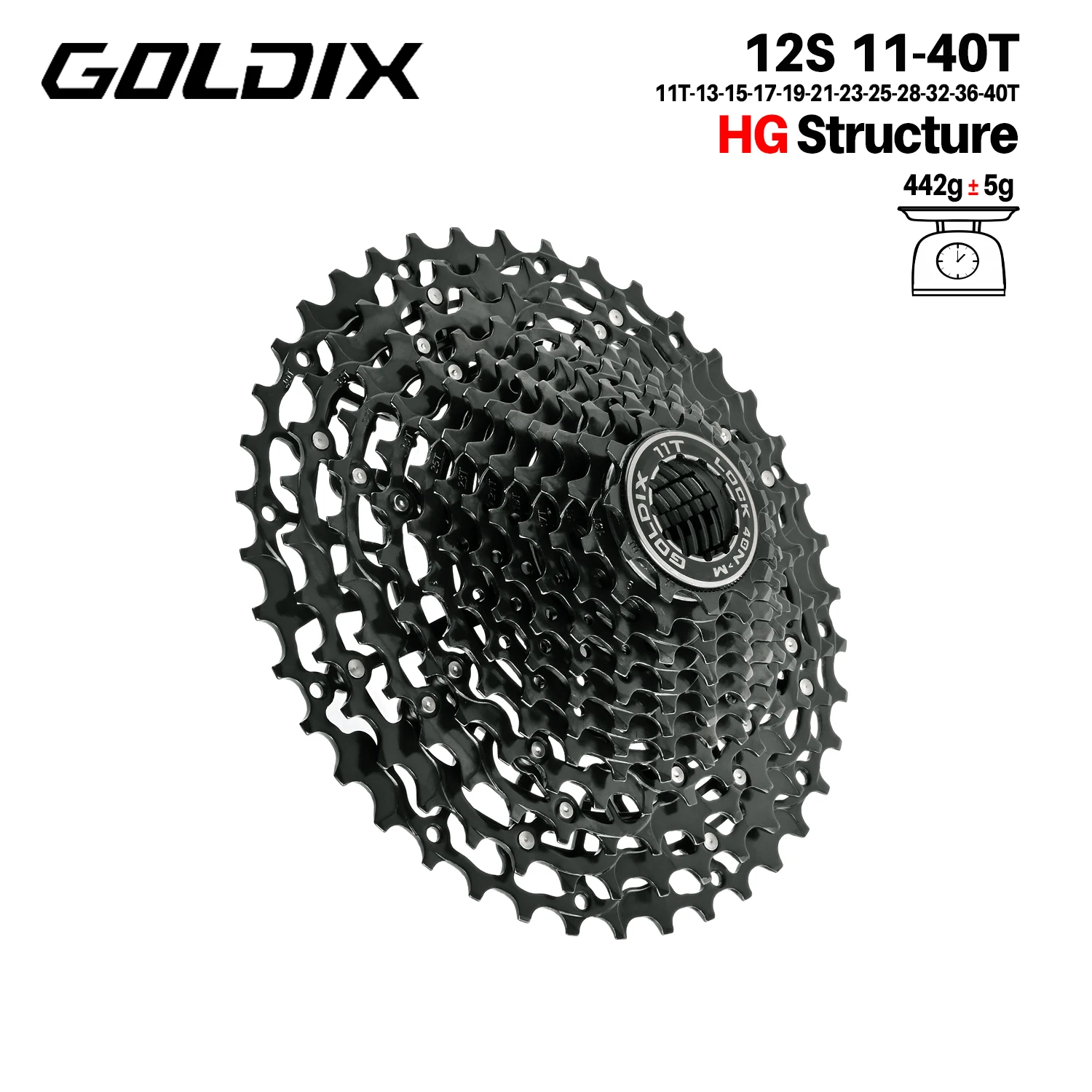 GOLDIX Ultralight Fiets Cassette Vrijloop Koolstofstaal Materiaal 9/10/11/12/13 Speed HG Structuur Tandwiel voor Mountainbike