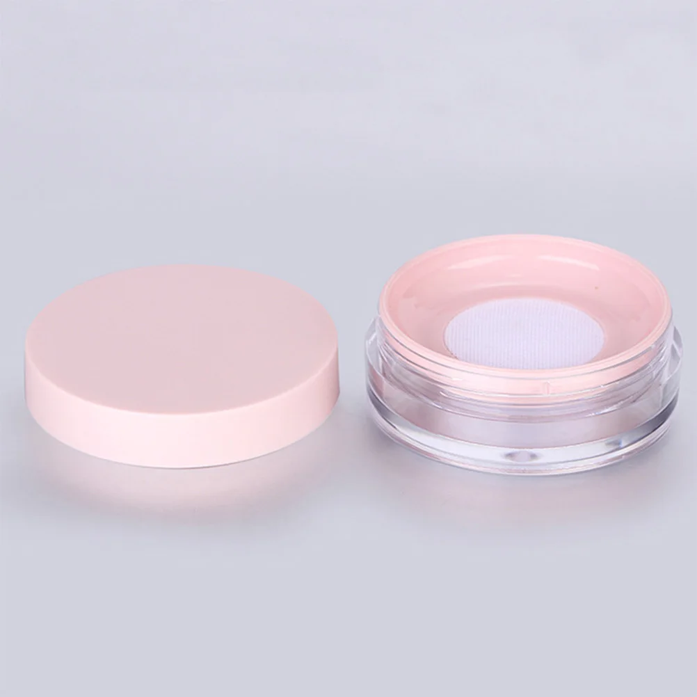 

2pcs Powder Plastic Box Empty Case Portable Travel Makeup Container Puff Holder Packaging Material Pink Refill Bottle