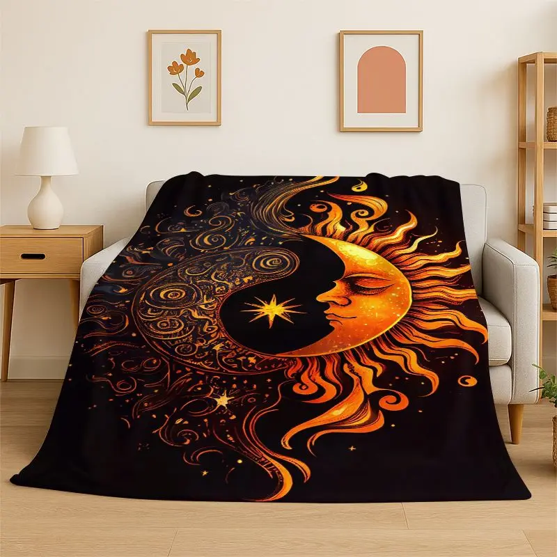 Meditation Yin Yang Tai Chi Bagua Yoga Flannel Blanket Soft Throw Blanket for Bedroom Living Room Bed Travel Camping Picnic Nap