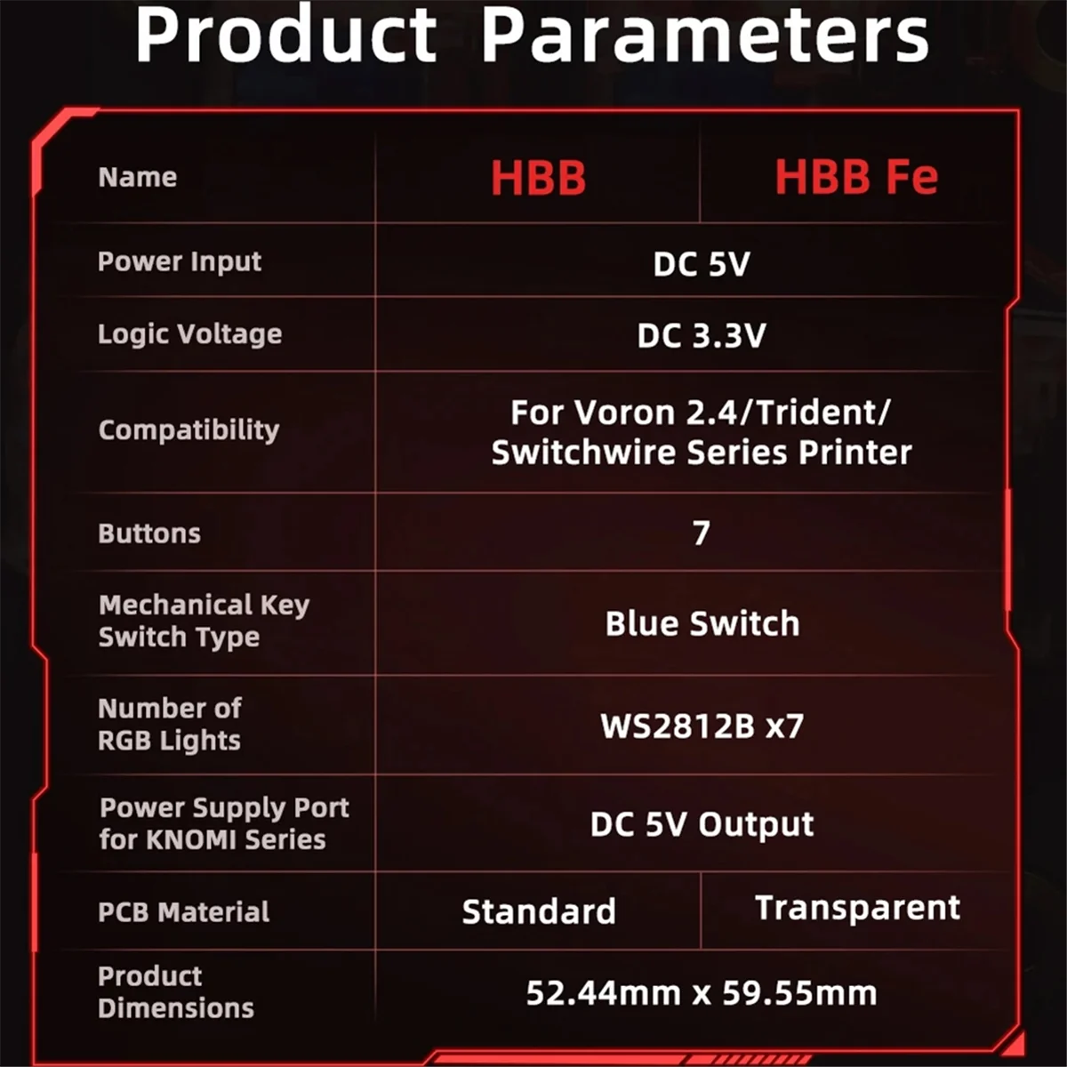 

Плата BIGTREETECH HBB V1.0 для клавиатуры управления Klipper, 7 кнопок макросов, RGB-подсветка, 3D-принтер «сделай сам» для ворона 2,4, распределительный провод