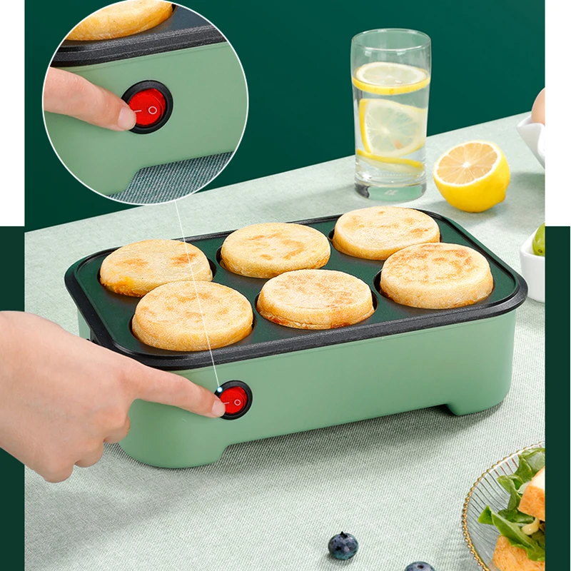 220V Non-stick Electric Skillet Multifunctional Egg Roaster Frying Pan Mini Pie Crepe Baking Pan Pancake Machine