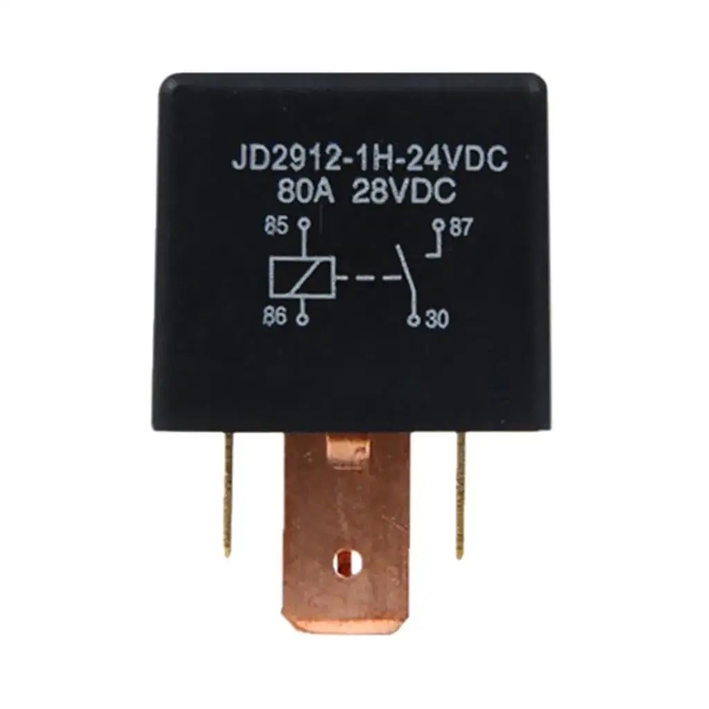 5pin 24V Coil 80amp Relay High Power Voltage Sensitive Relay Harness Socket for Vehicle Motor Protection