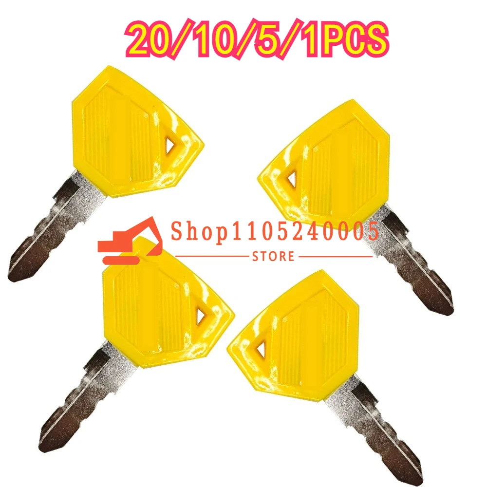 20/10/5/1PCS 52160 New Ignition Key Machines Excavator Grader Dozer SC2400 SC2450 EX2900 Tractor 198360-52160 YELLOW