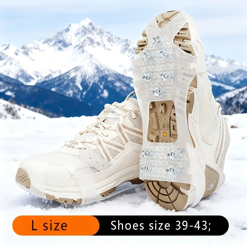 

1 пара противоскользящих чехлов для обуви, подходящих для ледяных и снежных поверхностей - прочные противоскользящие подошвы обеспечивают зимнее сцепление.