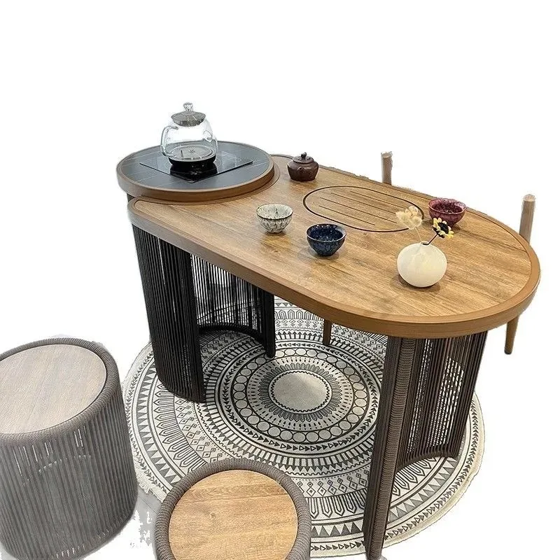 

Simple Kung Fu Table Small Apartment New Chinese Table Balcony Table Chair Combination Living Room