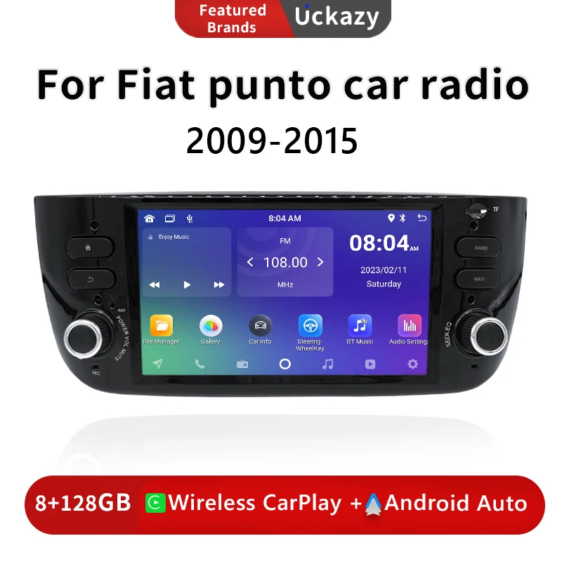 

Android 13 Car Radio Player For Fiat/Linea/Punto Evo 2012-2015 Multimedia GPS Navigation Autoradio Carplay Head Unit DSP Stereo