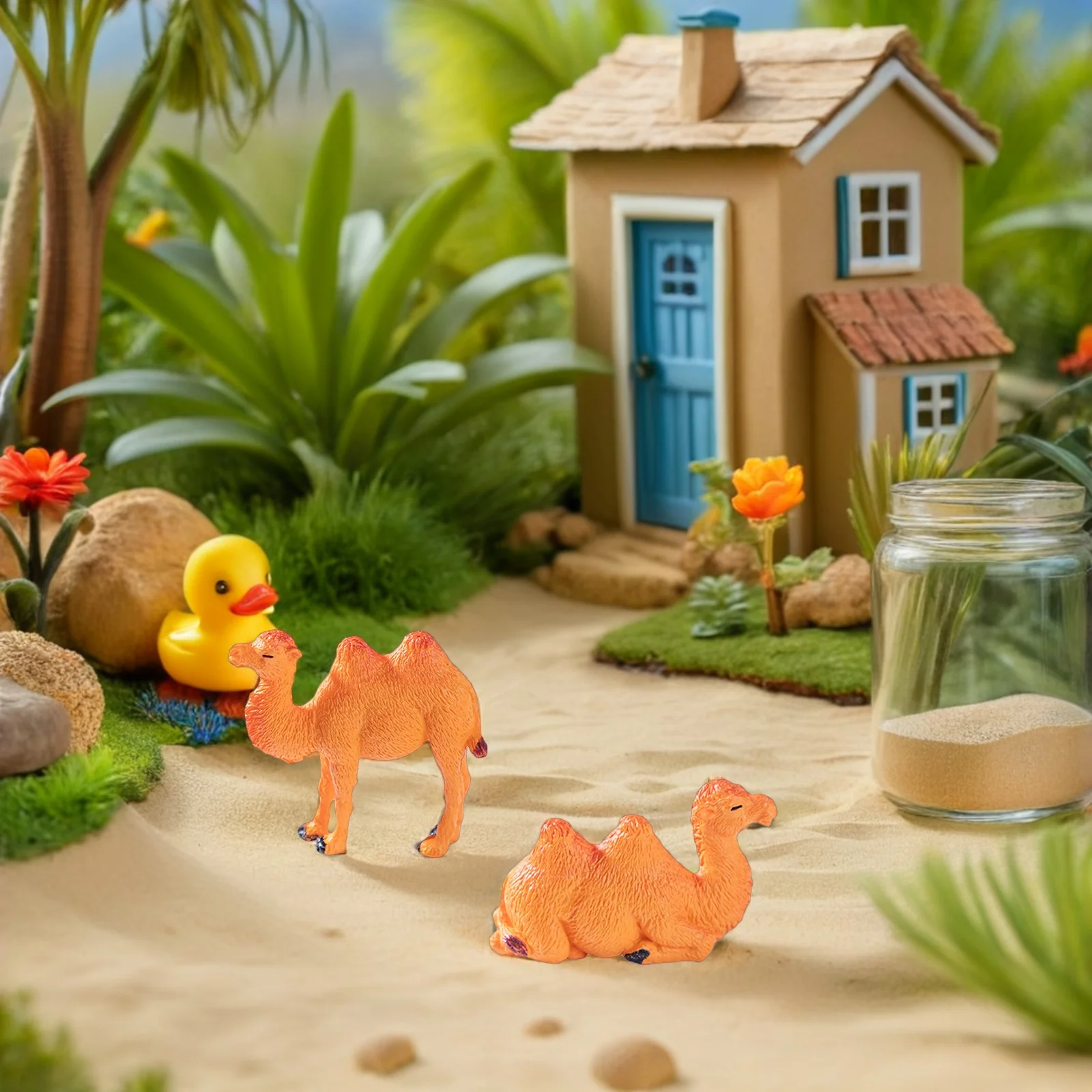

18 Pcs Micro Landscape Camel Miniature Garden Figurines Animal Small Figures Animals Desert Brown for Diorama Ornament