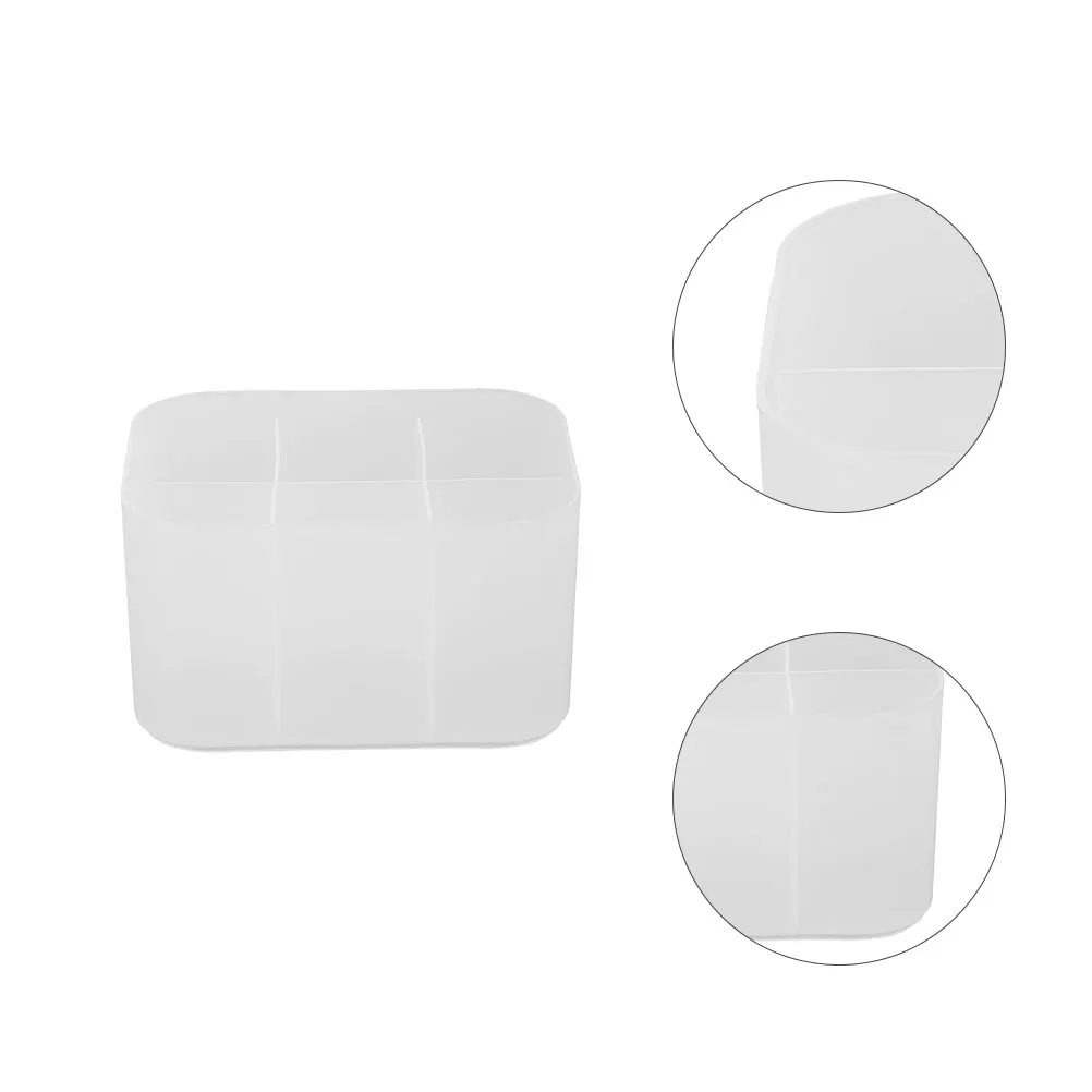 

Multifunctional Desktop Storage Box For Cotton Pads Nail Tools Makeup Brushes Nail Art Organizer Multi Grids Plastic Container
