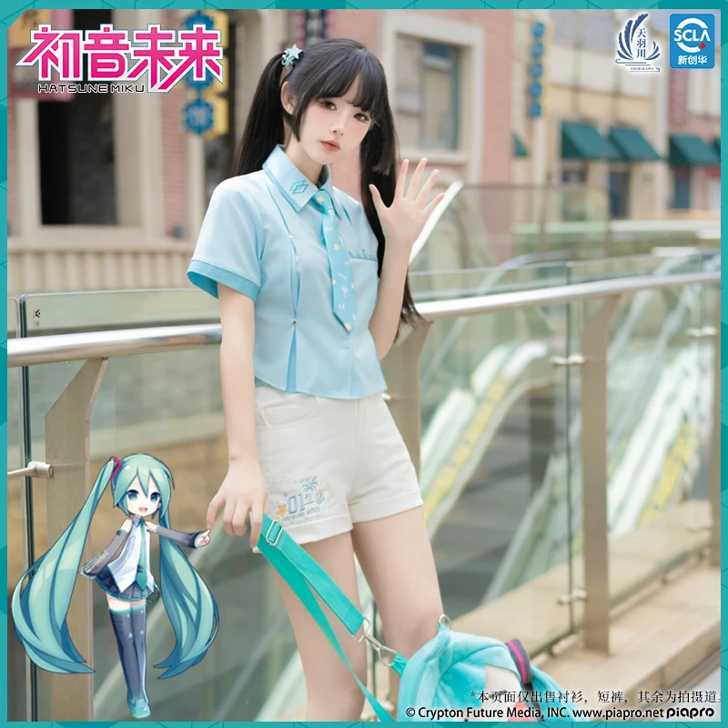 เสื้อ Hatsune Miku สำหรับผู้หญิงเสื้อกางเกงขาสั้นเสื้อฤดูร้อนเสื้อคอสเพลย์เสื้อยืดชายหาดเครื่องแต่งกายปาร์ตี้เสื้อผ้าแฟชั่นต้นฉบับ