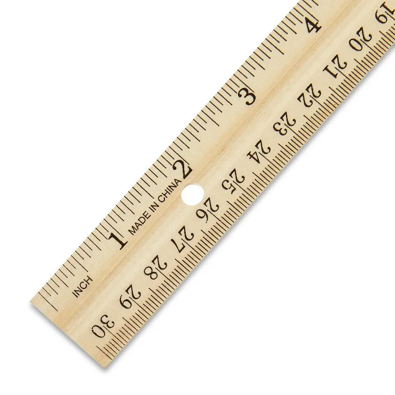 (6 pack) Wood Ruler, 12 inch, Ideal for Elementary to High School Educational Level