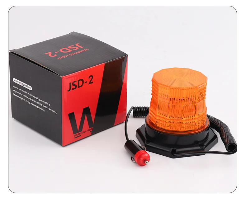 12-80V high-brightness forklift LED cigarette lighter flasher spring wire warning light automotive strong magnetic strobe light
