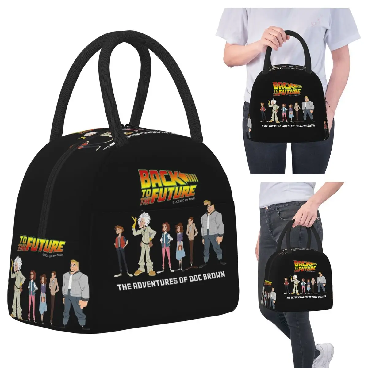 

Retro Back To The Future Insulated Lunch Bag for Kids School Cooler Thermal Food Box Tote Leakproof Lunch Boxes Container