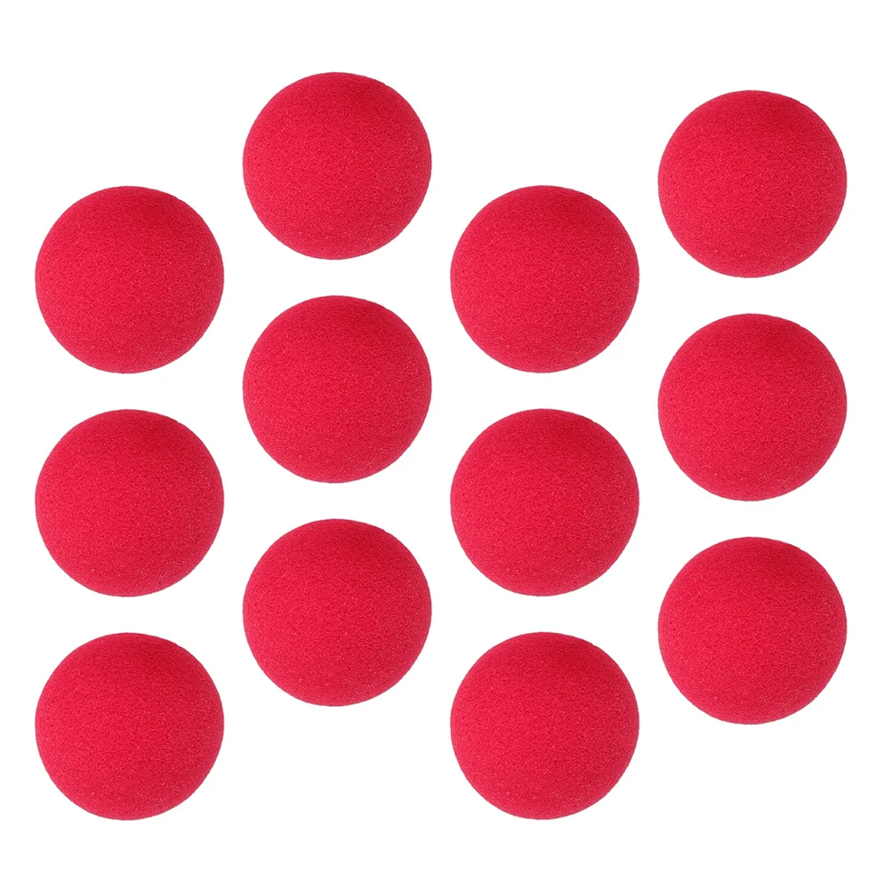 12Pcs Red Sponge Clown Nose Soft Comfortable for Kids Adults Halloween Cosplay Circus Carnival Party Accessories