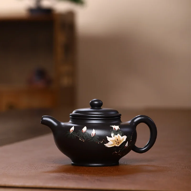 230cc Yixing Upscale Black mud teapots purple clay filter tea pot Tie Guanyin beauties kettle tea set