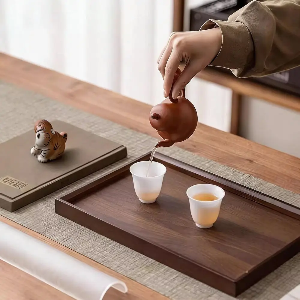 Plateau décoratif en bambou naturel, plateau en bois de bambou rectangulaire, style rétro, plateau de service, plateau en bois pour la cuisine