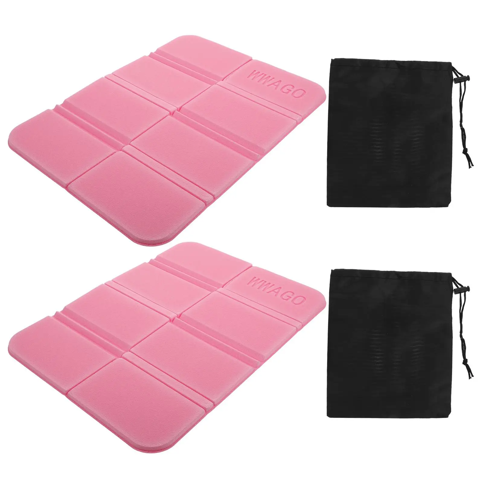 

2 Pcs Pink Foldable Camping Mat Lightweight Portable Outdoor Beach Picnic Travel Cushion Durable Water Resistant Sitting Pad