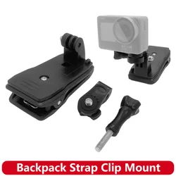 Backpack Strap Clip Mount Rotation Belt Clamp Holder For Gopro Hero 13 12 11 10 9 8 SJCAM AKASO insta360 DJI Osmo Action Camera
