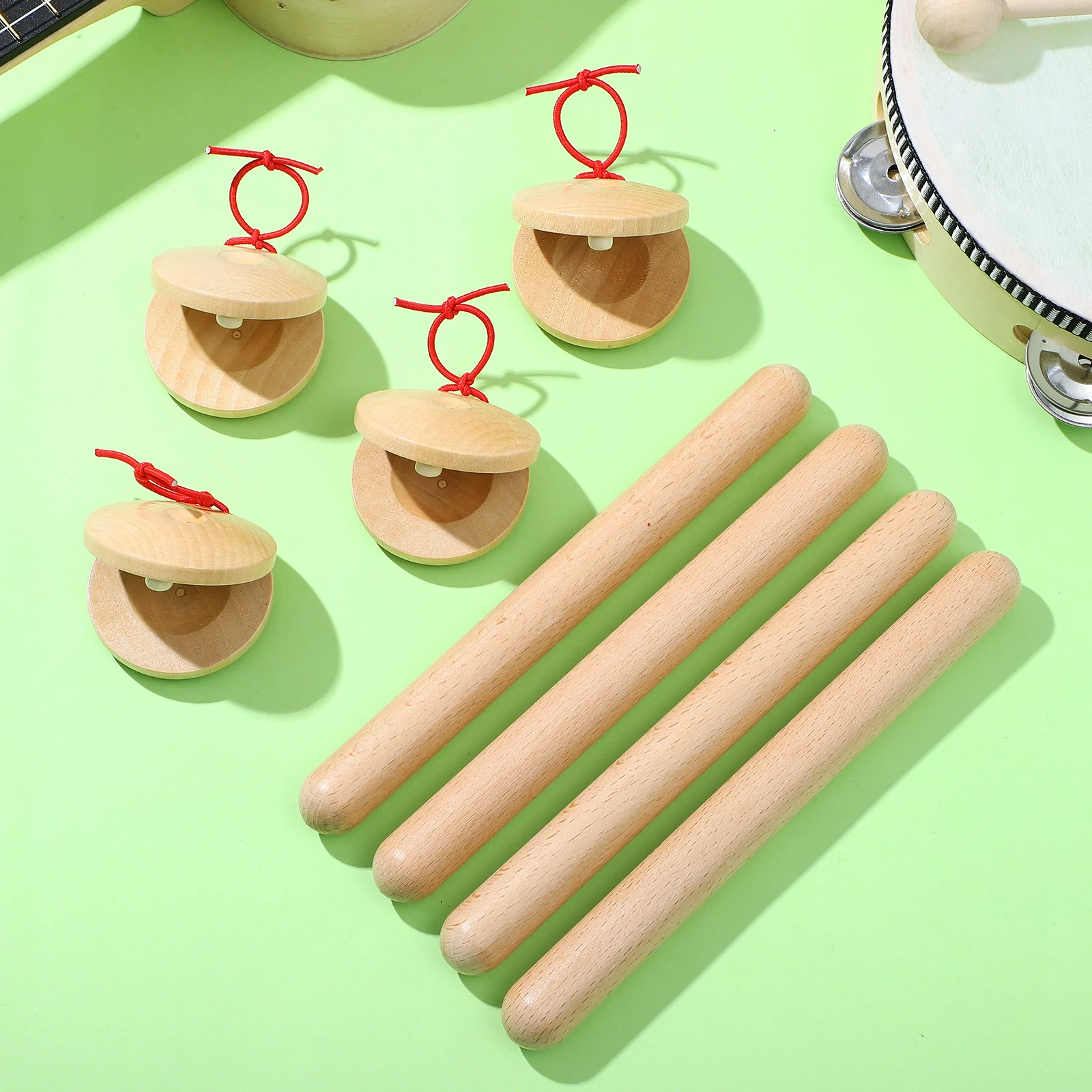 

4 Pairs Rhythm Stick Early Education Musical Instrument Kids Instruments Classroom School Wood Percussion