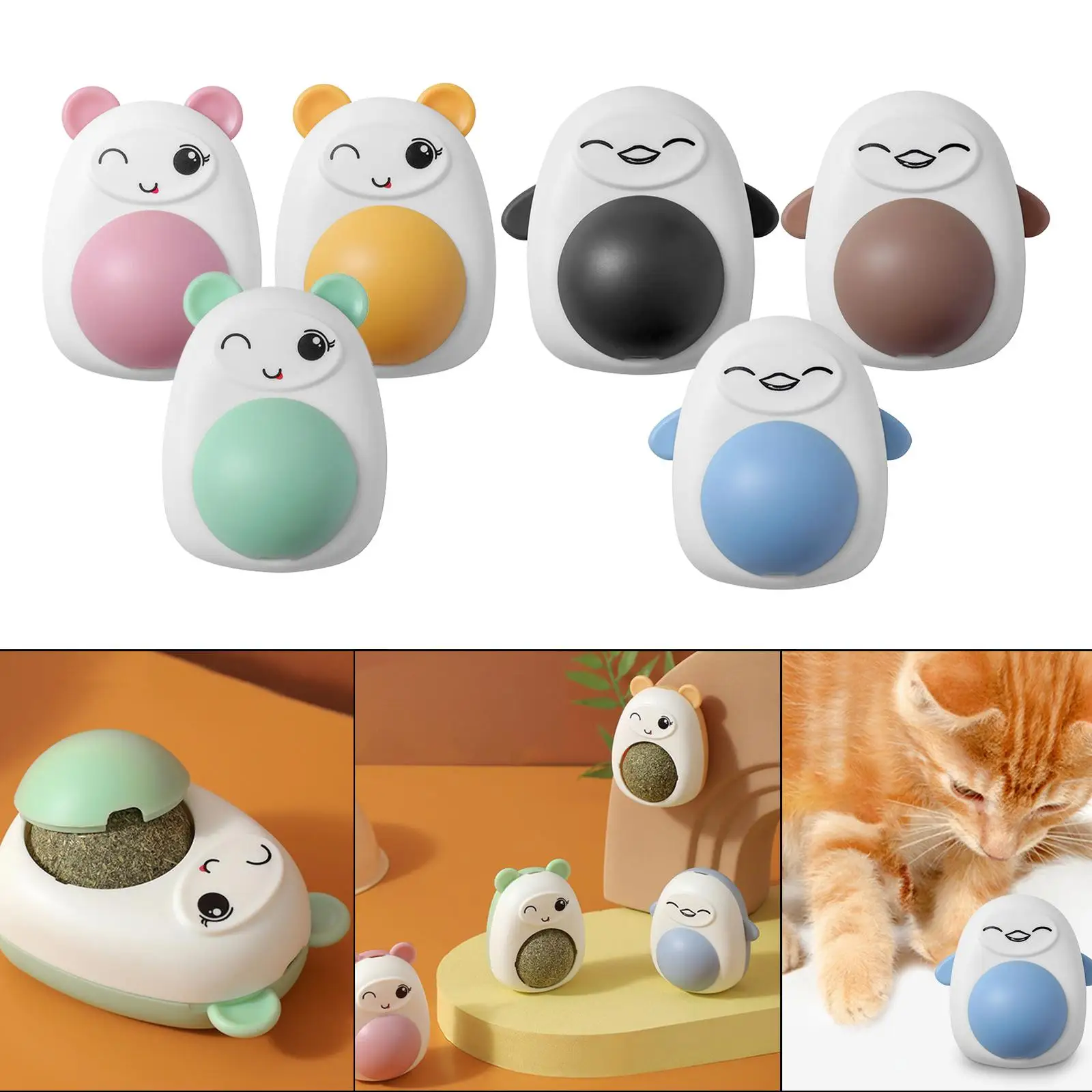 Catnip Toy Wall Balls Kitten Wall Toy Teething Toy Pets Supplies for Small