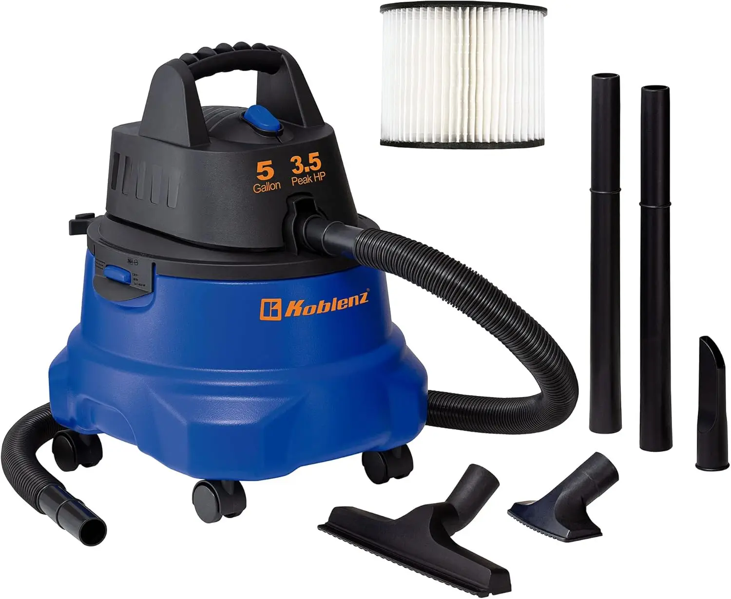 

WD-5 L2 Portable Wet-Dry Vacuum, 5 Gallon 3.5HP, Blue,Black 5 Year Warranty