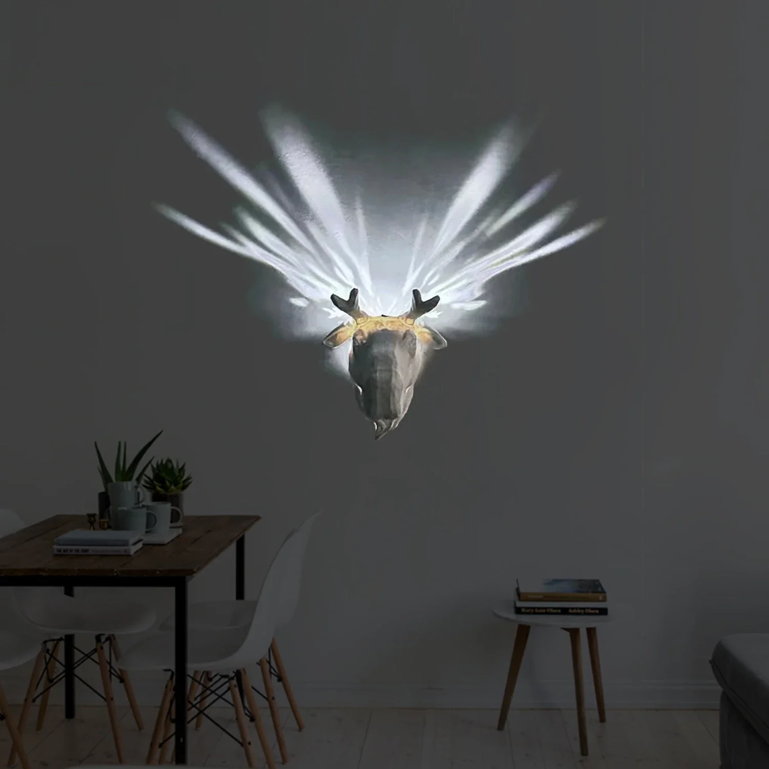 Lámpara de pared de pájaro de Navidad, proyector con forma de búho, águila, ciervo, candelabro de ambiente creativo moderno, brillo de iluminación