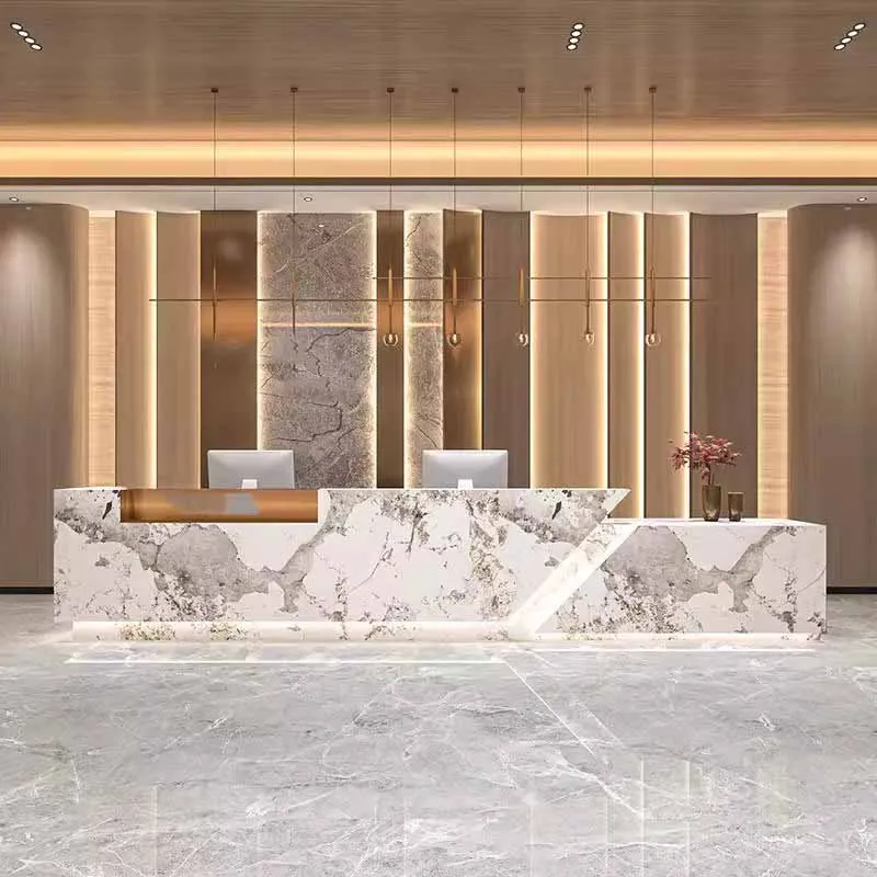 Large White Reception Counters Modern Chinese Classic Business Reception Dest Drawer Luxury Theke Rezeption Office Furniture