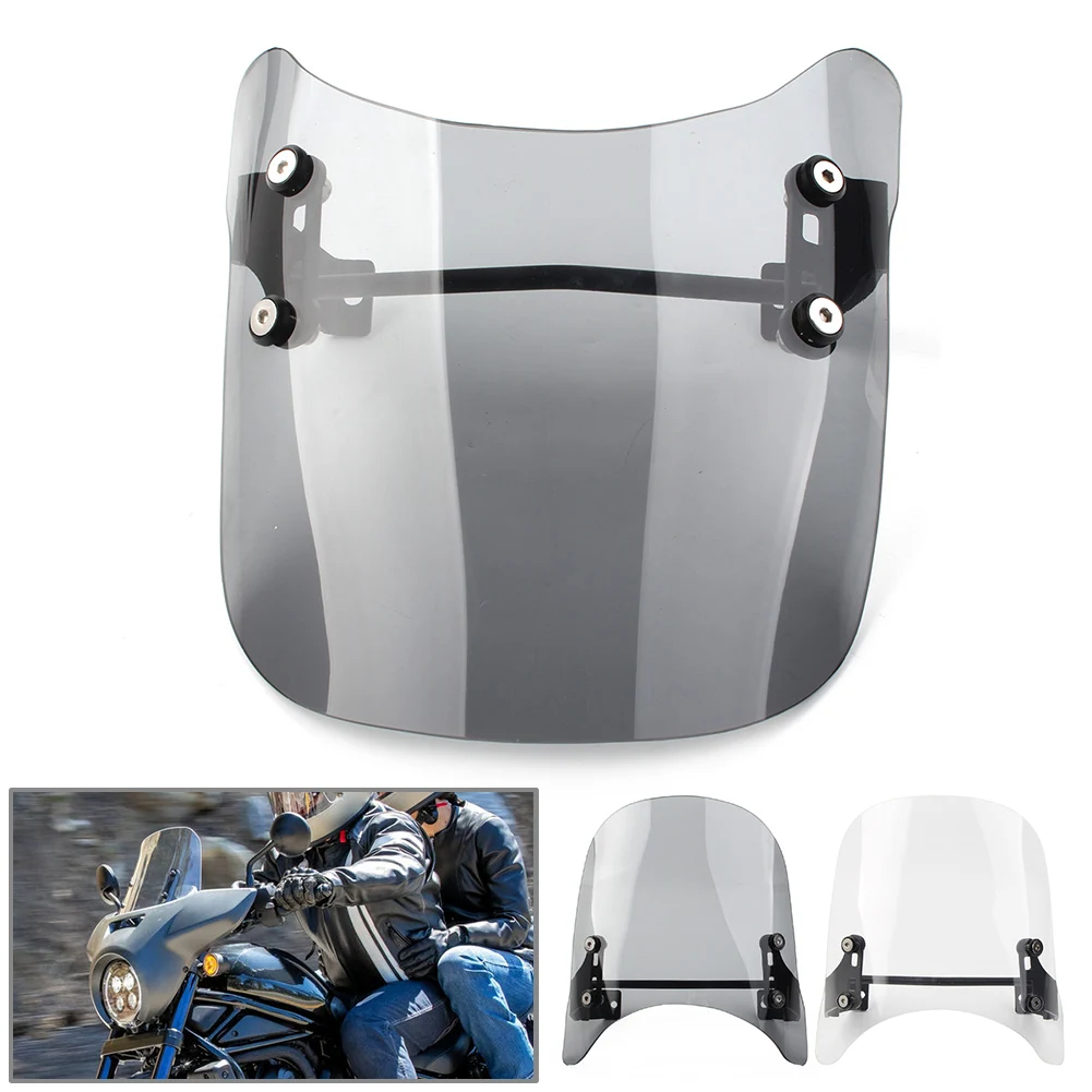 

Motorbike Windshield Windscreen Wind Screen Shield Deflector for Honda Rebel 1100/Dct 2021 2022 2023 ABS Plastic