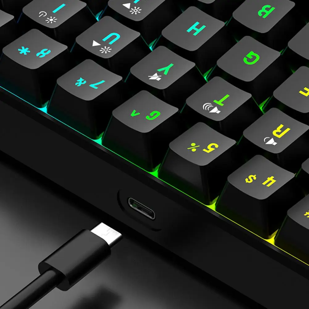 Compact Layout Keyboard Wired Mechanical Gaming Keyboard with Rgb Universal 61-key Mini Keyboard Combo Compact Office Desktop