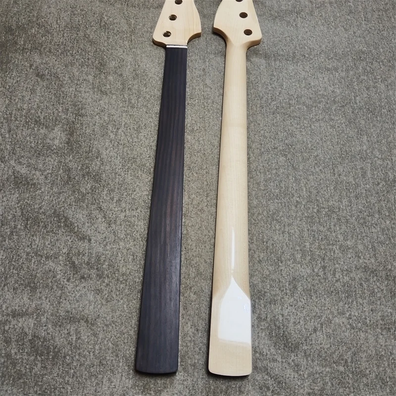 20 Frets Fretless Maple Bass Guitar Neck Glossy Paint Finished Rosewood Fingerboard Electric Instrument Part for Bass Building