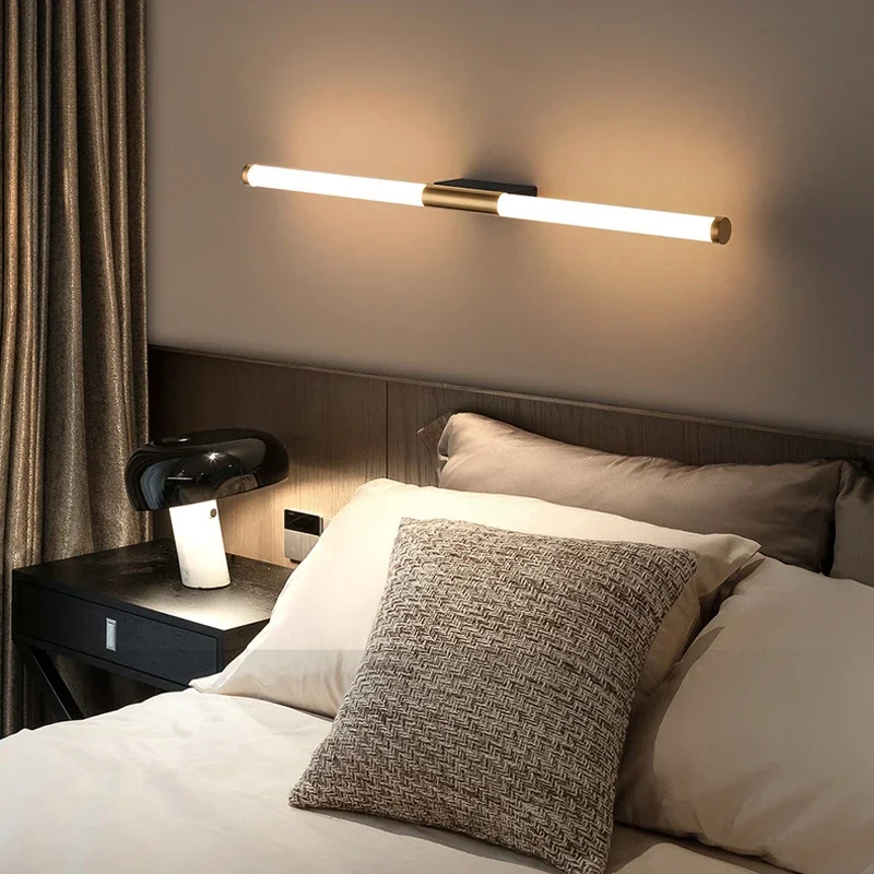 GEFENSI 39cm 49cm LED Wall Lamp Super Bright Long Strips Bathroom Wall Mirror Light Bedroom Living Room Reading Lamps Sconce