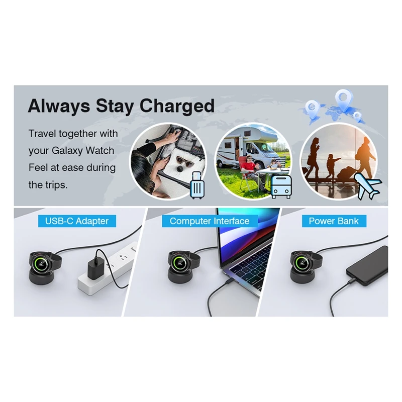 Oplaadstandaard Voor Samsung Galaxy Watch 6/5/4/3 Opbergstoel Smartwatch Qi Draadloos Oplaadstation Gemakkelijk Te Gebruiken