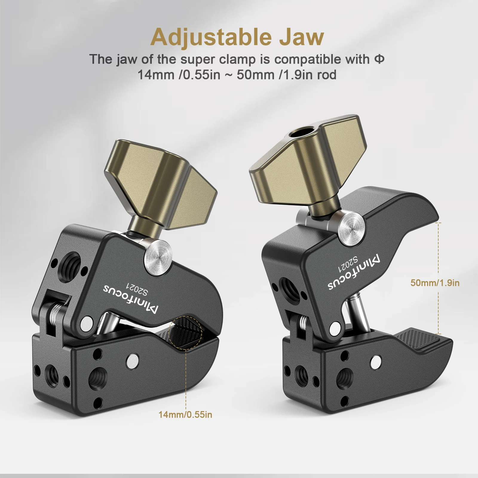 Super Clamp Camera Mount with 1/4'' & 3/8'' Threaded Arri Holes For Monitor LED Lights Action Camera for Insta360 X6 DJI Action