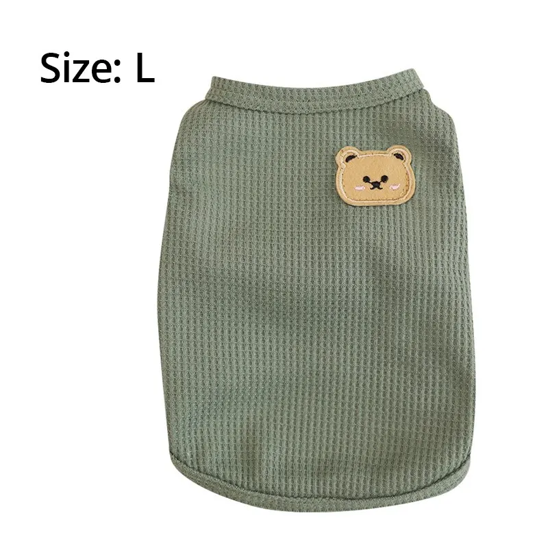 1pc Green Bear Vest Pet Dog Clothes Cat Solid T-shirt Clothing Dogs Thin Small Fashion Chihuahua Summer Breathable image 6