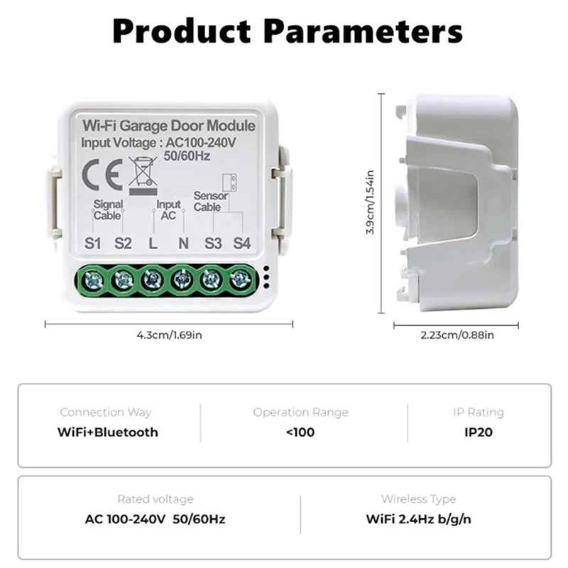 AA63 HOT Tuya Smart Wifi Garage Door Opener Garage Door Opener Controller For Alexa Google Home Assistant