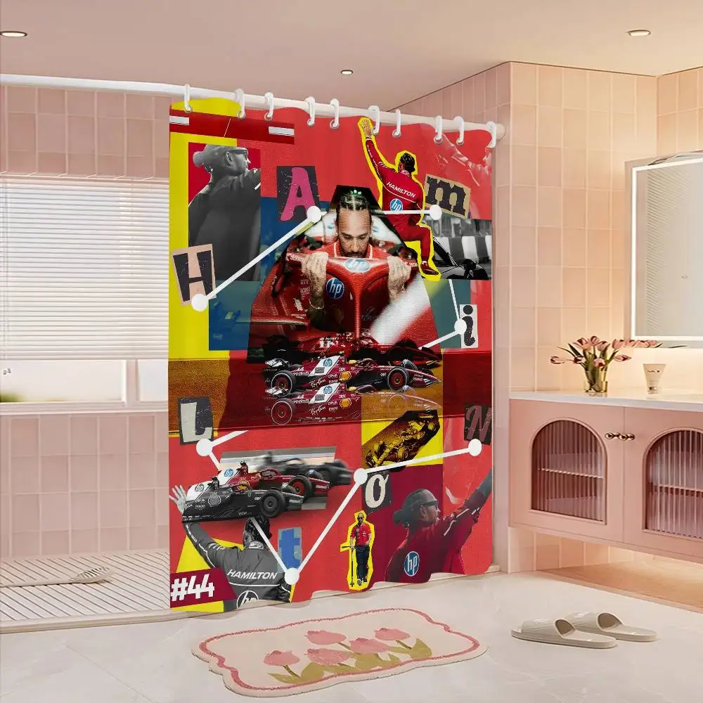 

F1 L-Lewis Hamilton Shower Curtain - Water-Repellent And Leak-Resistant, Mold And Mildew Resistant For